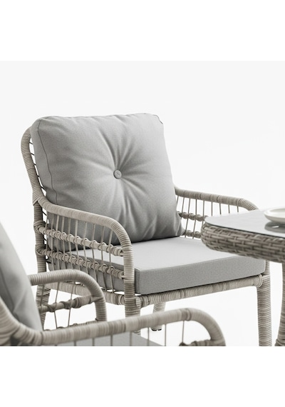 Capri Swing Pisa İkili Rattan Bahçe Balkon Oturma Grubu Gri 750