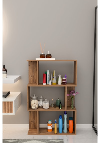 Scala 3 Raflı Banyo Dolabı Banyo Rafı Çok Amaçlı Dolap-meşe Meşe