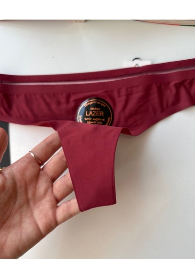 Orijinal Lazer Kesim Spandex Invisible Dikişsiz Transparan Detayl Bordo