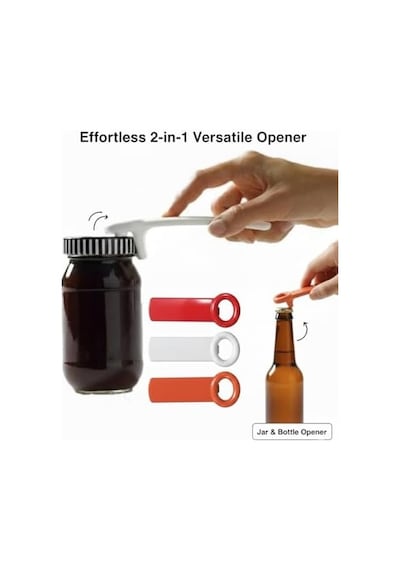 3 Adet Kavanoz Açacağı - 2 Si 1 Arada Çok Fonksiyonlu Pratik Kavanoz Ve Şişe Açacağı - Vakum Giderici Kolay Kapak Açıcı - Ergonomik Mutfak Yardımcısı 2 Kırmızı 1 Beyaz Diğer