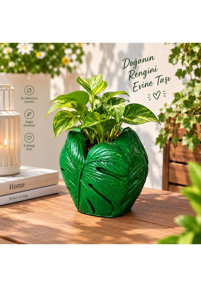 Yaprak Dekorarif Saksı O90 7x8 Cm