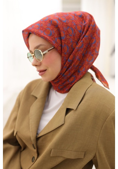 Silk Home Soft Eşarp 73077-17 Gül Kurusu, Gök Mavi, Yeşil
