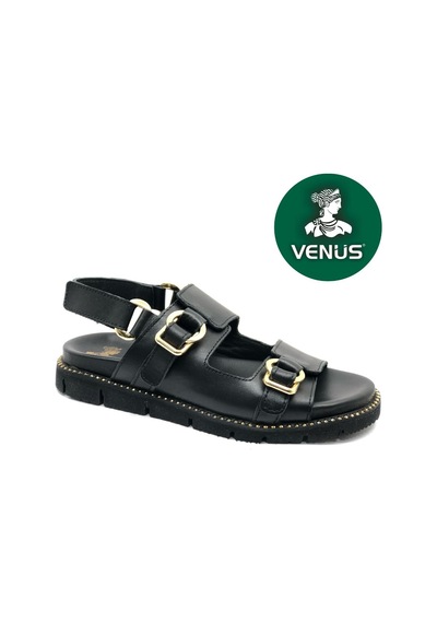 Venüs Lagos Hakiki Deri Comfort Ortopedik Kadın Sandalet Siyah Venüs Lagos Hakiki Deri Comfort Ortopedik Kadın Sandalet Siyah