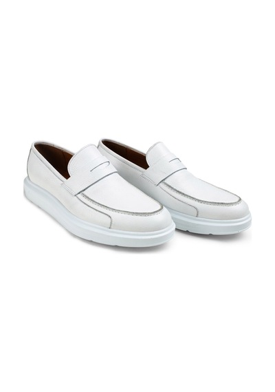 Deery Hakiki Deri Beyaz Comfort Erkek Loafer Beyaz (492271237) Beyaz
