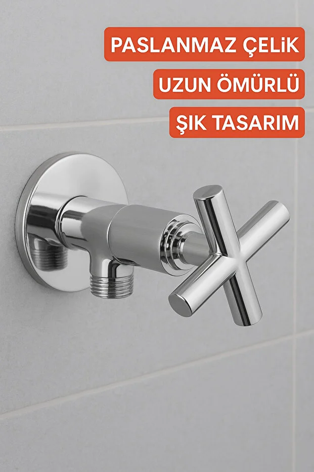 Taharet Musluğu Koç Tipi Krom Paslanmaz Ara Musluk Banyo Wc Musluğu