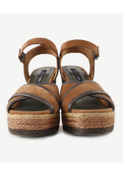Yargıcı Özel Jüt Boyama Platform Topuklu Sandalet 24ykay4559x 003 Kahverengi