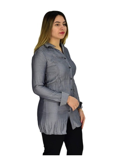 Kadın Gri Nakışlı Tunik Akr-1323 001