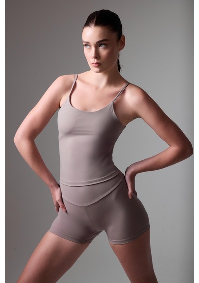 Hıghrıse Comfortflex Yüksek Bel Atletik Spor & Aktif Yaşam Şortu-2829 Bej