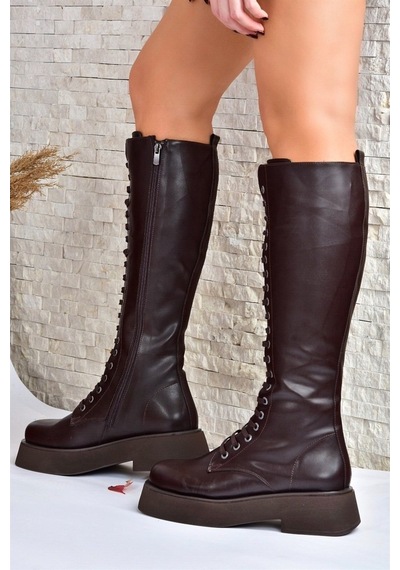 Fox Shoes Kahverengi Bağcıklı Günlük Kadın Çizme L610130909