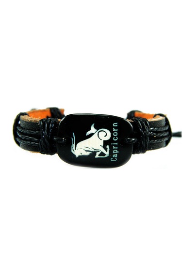 Tblk00902 Oğlak Burcu Figür Deri İp Detaylı Unisex Bileklik 851-1000 Çok Renkli