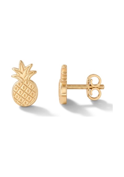 14 Ayar Altın Ananas Küpe Sarı Altın
