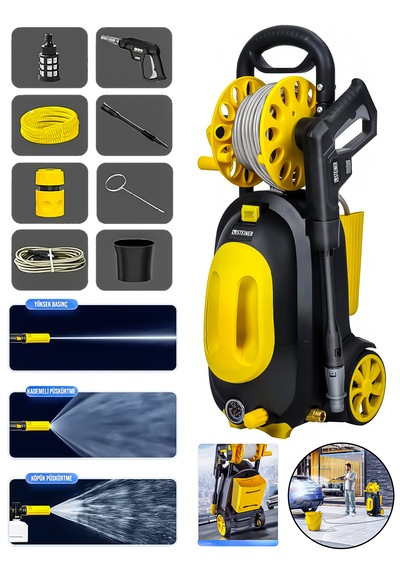 Steiner 3000w 130 Bar Profesyonel Yüksek Basınçlı Oto Yıkama Makinesi