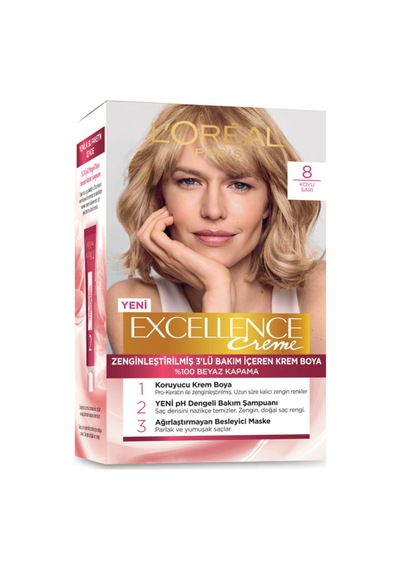 L'oréal Paris Excellence Creme Saç Boyası - 8 Koyu Sarı - 5 Adet Tarı
