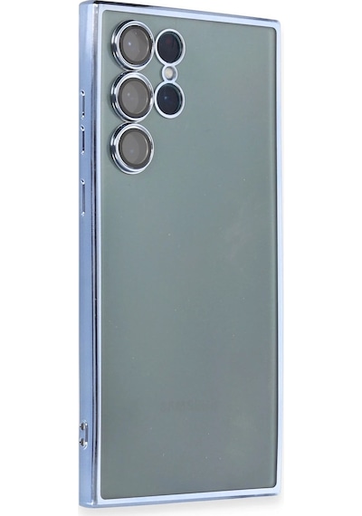 Ilkeshop Newface Samsung Galaxy Uyumlu S22 Ultra Kılıf Razer Lensli Silikon - Açık Mavi