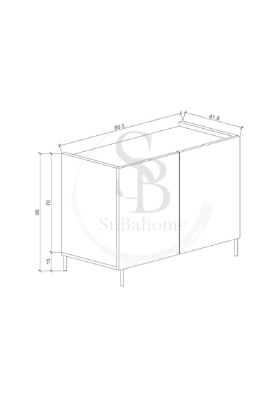 Modern Mdf Çok Amaçlı 80 Cm 2 Kapaklı Beyaz Konsol