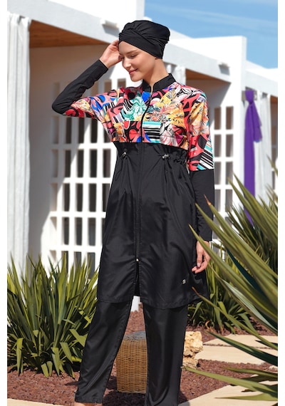 Maresiva Paraşüt Tam Kapalı Tesettür Mayo 2506 Siyah Siyah03