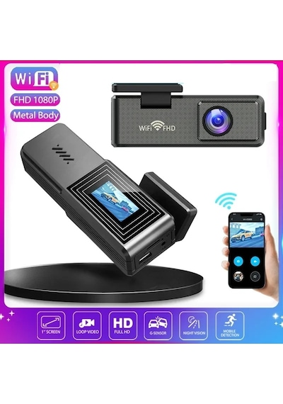 Dahili Wifi Dahili Mini Ekran 1080P Araç Kamerası