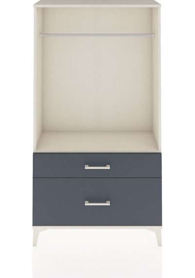 Arges Dolap Tek Raflı 2 Çekmeceli Tek Askılı 88x30x163 Aytaşı-antrasit Aytası