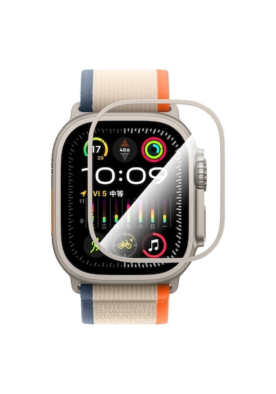 Watch Ultra 49mm Uyumlu Temperli Cam Ekran Koruyucu Caseworld Alloy Serisi Safir Titanyum