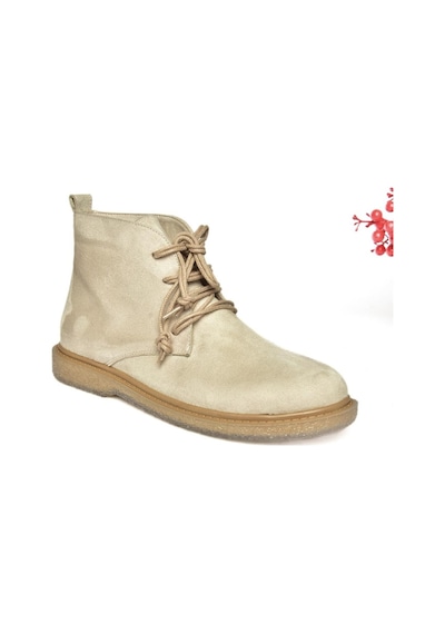 Fox Shoes R374923202 Bej Süet Alçak Taban Klasik Kadın Bot Bej
