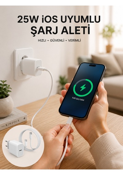 Type-c Hızlı Şarj Özellikli Cihazı Usb-c Kablo Dahil -
