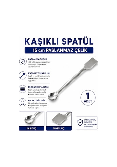 Kaşıklı Spatül 15 Cm Paslanmaz Çelik
