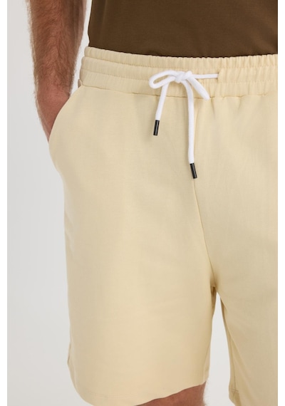 Tudors Erkek Relax Fit Rahat Kesim %100 Pamuk Beli Bağcıklı Bej Şort-35704 Açık Bej