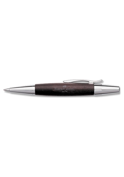 Faber-Castell E-Motion Krom/Ahşap Tükenmez. Koyu Kahverengi