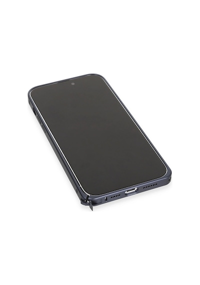 Joko - 128 - İphone 15 Pro Max Kılıf Metal Bumper Magneticsafe Kapak - Edntrend - - Lacivert