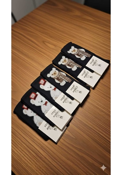 Kadın Pamuk Çorap Kışlık 36-40 Numara Asorti 6'lı Paket Set 5
