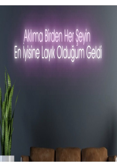 Aklıma Birden Her Şeyin En Iyisine Layık Olduğum Geldi Yazılı Neon Tabela Pembe