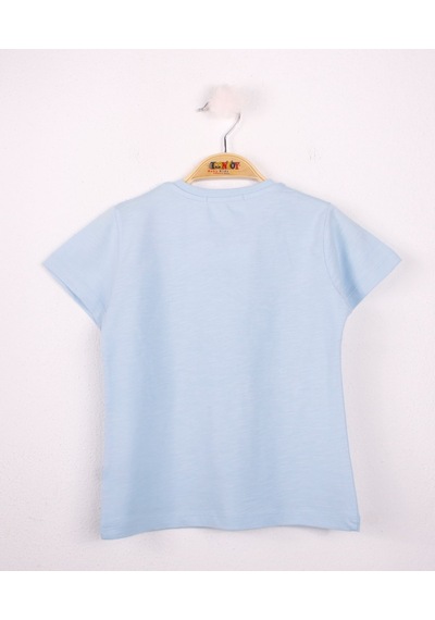 Toontoy Kids Toontoy Erkek Çocuk T-shirt 684 Gofre Baskı Mavi