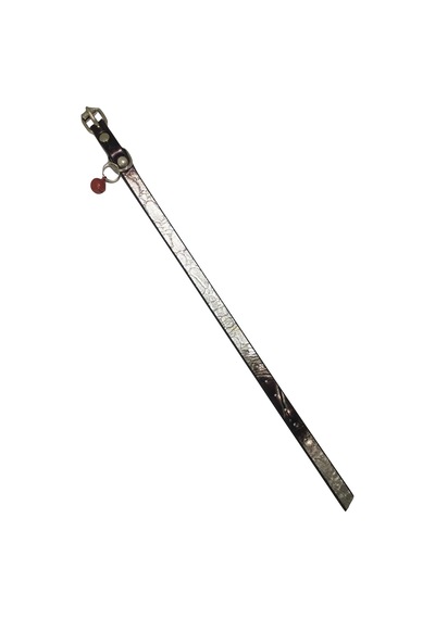 Gümüş Renkli Derili 1 CM Metal Kilit Tokalı Zilli Kedi Tasması