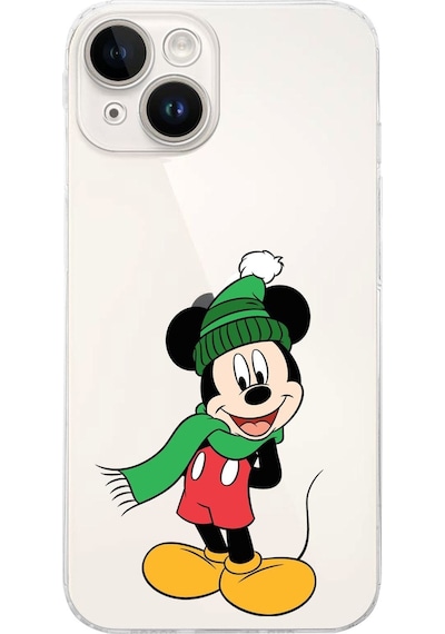 Apple Uyumlu iPhone 14 Kamera Korumalı Kapakmickey Mouse Tasarımlı Şeffafkılıf Şeffaf