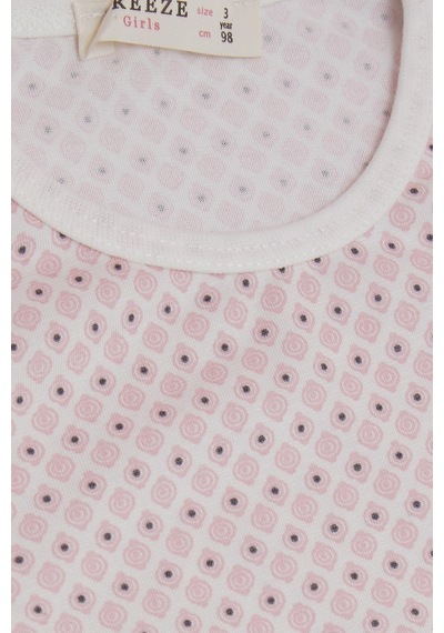 Breeze Kız Bebek Kısa Kollu Pijama Takımı Desenli 9 Ay-3 Yaş, Pembe-pembe Pembe
