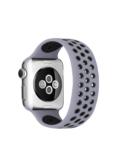 Watch 38mm Ayarlı Delikli Silikon Kordon - Gri-siyah Diğer