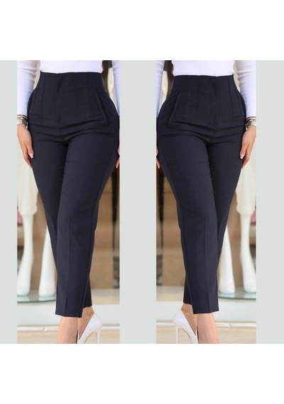 Buğrahayalin Kadın Üste Oturan Paçası Bilek Üzerinde Biten Krep Kumaş Kumaş Pantolon 36 S - 50 5xl Siyah