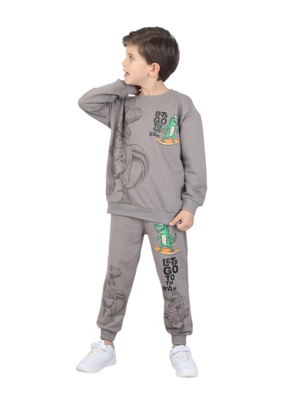 Erdem Kıds Erkek Çocuk Dinozor Baskılı Pijama Takımı İki İplik Eşofman Takımı Okul İkili Takım Taş Taş Erdem Kıds Erkek Çocuk Dinozor Baskılı Pijama Takımı İki İplik Eşofman Takımı Okul İkili Takım Taş Taş