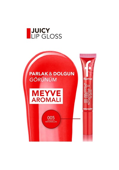 Juicy Doğal Renk Veren Meyve Aromalı Nemlendirici Dudak Parlatıcısı 005 Watermelon