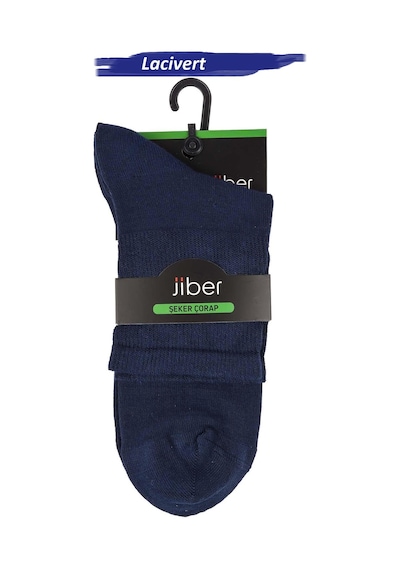 Jiber Erkek Bambu Uzun Lastiksiz Şeker Çorap 5999 - 12 Adet Lacivert