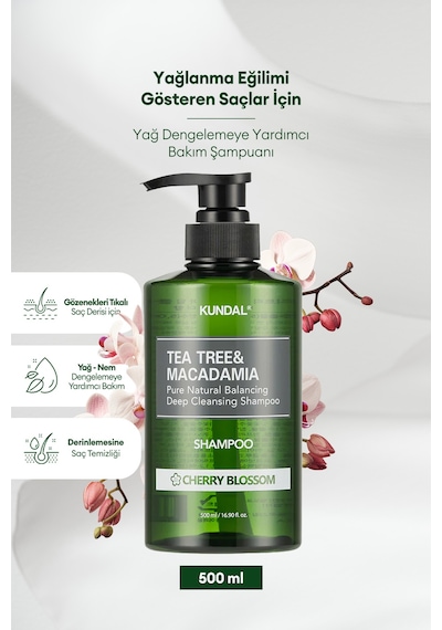 Kundal Cherryblossom Tea Tree & Macadamia Deep Cleansing Shampoo 500 ML