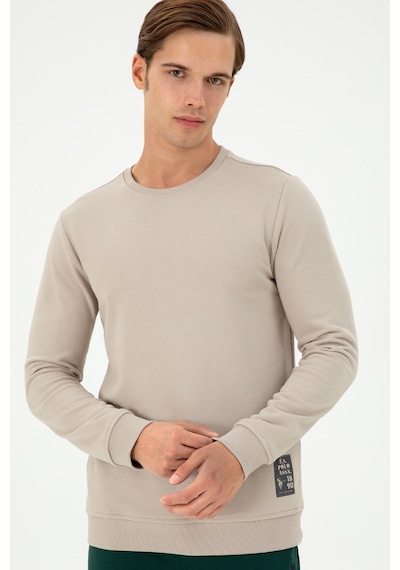 U.S. Polo Assn. Erkek Regular Fit Bisiklet Yaka Taş Sweatshirt 50293471-VR049