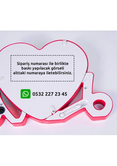 Love Yazılı Led Işıklı Kişiye Özel Fotoğraflı Sihirli Ayna-çerçeve