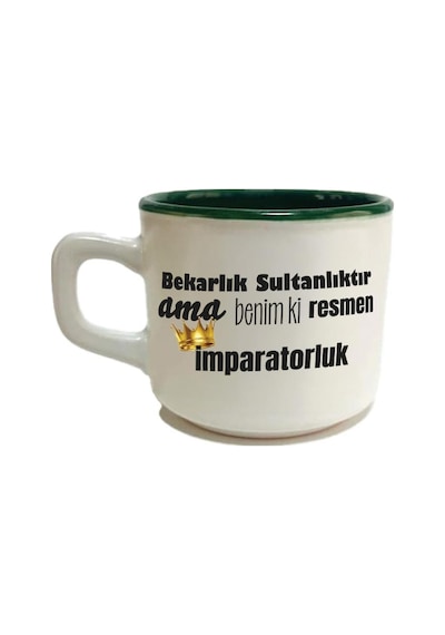 Mor Mürekkep Bekarlık Sultanlıktır Ama Baskılı Yeşil Venüs Kupa