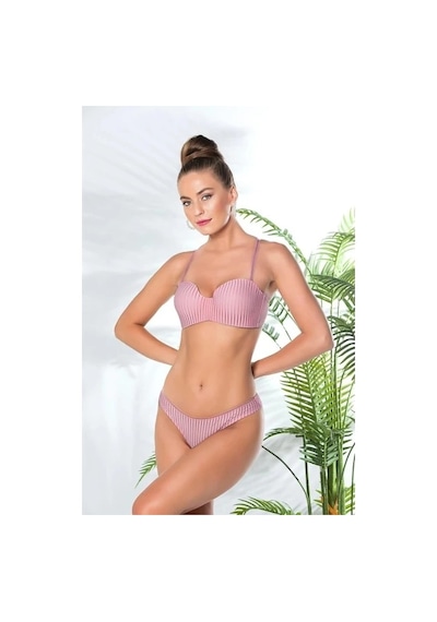 Ang Butik Kadın Gallipoli 31761 Bayan Straplez Lotus Sütyen Ve Külot Takım Pembe