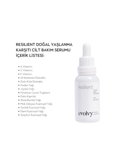 Resilient Doğal Yaşlanma Karşıtı Yüz Bakım Serumu Retinol, C Vitamini