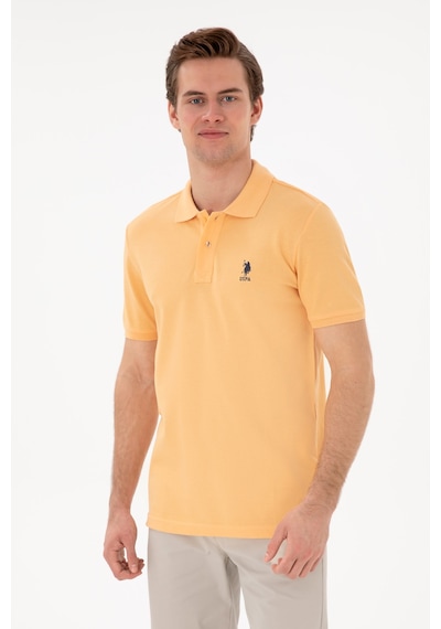 U.S. Polo Assn. Erkek Slim Fit Polo Yaka Kavun Basic Tişört 50298041-VR202