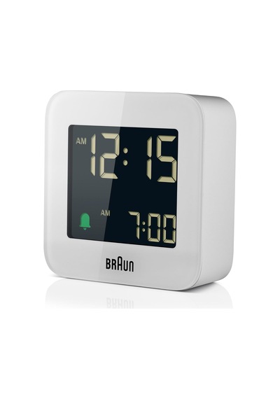 Bc08w Dijital Seyahat Çalar Saati, Beyaz, Erteleme, Kompakt Boyut, Negatif Lcd Ekran, Hızlı Ayarla, Artışlı Bip Al