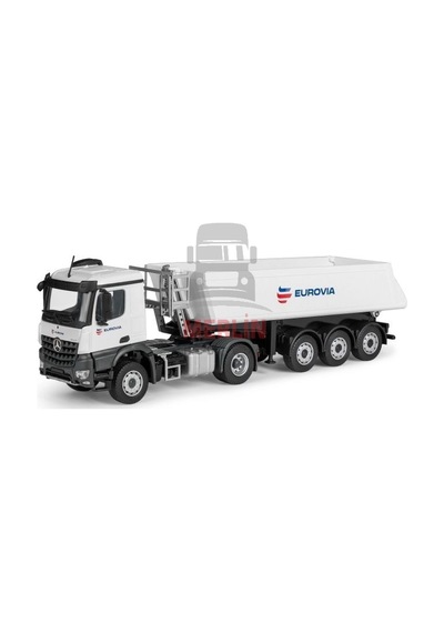 1/50 Mercedes-benz Arocs 2 Akslı Eurovıa Üzerinde Schmıtz Cargobull Kasalı Damperli Kamyon