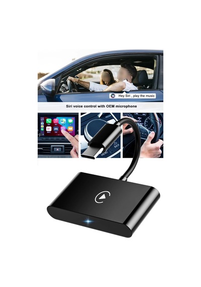 Araç Ekranı Careplay Çeviren Adaptör Tüm Cihazlar Için Kablosuz Carplay Adaptörü Siyah Kolay Kurulum